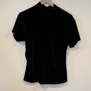 Merona | Vintage | Black Velvet | XL | Tee | Mock Turtleneck